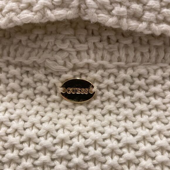 Vintage Y2K Guess Cream‎ Knit Asymmetrical Turtleneck Vintage Sweater XS - Picture 9 of 13